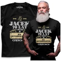 KOSZULKA MĘSKA PREZENT NA KAŻDE URODZINY 1-99 IMIĘ UNIKALNY WYJĄTKOWY