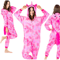 Kostium ciepły onesie kombinezon damski męski pegaz kigurumi różowy dres L