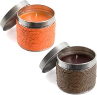 Zestaw 2 Świece Zapachowe Pomarańcza Czekolada w Metalu Małe na Prezent