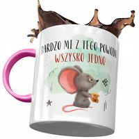 Kubek Różowy Z Myszą Myszką Słodki Na Prezent Z Nadrukiem Ze Zdjęciem