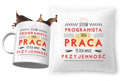 Zestaw Dla Programisty Poduszka + Kubek Na Prezent Z Nadrukiem Ze Zdjęciem na Arena.pl
