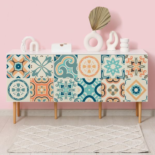 Naklejki Na Płytki Pastele MOZAIKA Marokańska Zestaw 24 szt. 25x25 zdjęcie 8