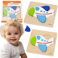 VIGA Drewniane Puzzle – Kolorowy Samolot