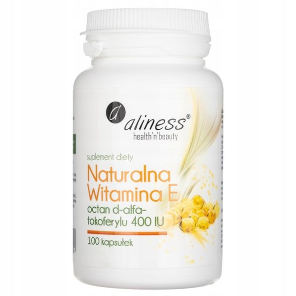 Aliness Naturalna Witamina E 400IU D-alfa-tokoferyl MŁODOŚĆ PŁODNOŚĆ 100kap zdjęcie 8