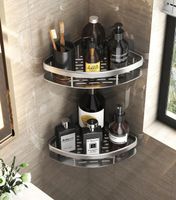 PÓŁKA ŁAZIENKOWA POD PRYSZNIC WISZĄCA NAROŻNA PRZYKLEJANA KOŁKI ZESTAW 2szt