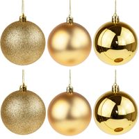 BOMBKI CHOINKOWE NA CHOINKĘ BOMBKA złota 8CM 6SZT ZESTAW BOMBEK NIETŁUKĄCE STROIK