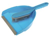 Zmiotka z szufelką gumowe włosie SMART CLEANING niebieska do włosów sierści