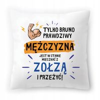 Poduszka Dla Bruna Na Urodziny Ze Zdjęciem Na Prezent Biała 40X40 Cm