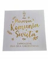 zaproszenia 10szt komunia święta dla ojca chrzestnego nr014