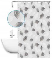 Zasłona Prysznicowa Gruba Asymetryczna Wodoodporna PEVA 180x180cm + Haczyki