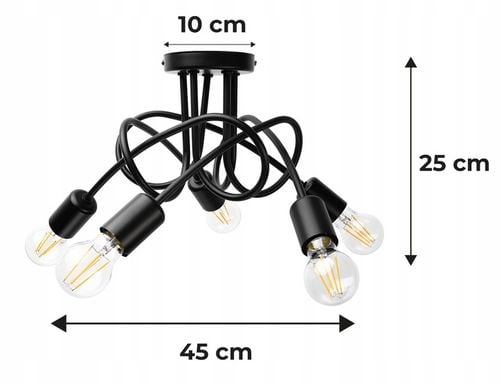 LAMPA WISZĄCA SUFITOWA ZAWIJANA LOFT 5xE27 na Arena.pl