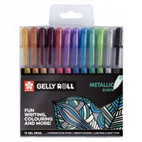 2 x Pisaki żelowe metaliczne Gelly Roll SAKURA pióro artystyczne brokat 12s