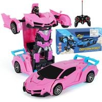 Auto Robot 2w1 Samochód Sterowany RC Światło Dźwięk Pilot Różowy