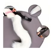 Ogon puchaty biały kota lisa futrzany na pasku 42cm dł. cosplay anime rekwizyt strój karnawałowy