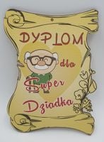 dyplom drewniany dla dziadka  17.5 x 13 cm.    p556