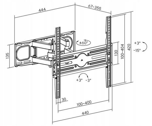 UCHWYT DO TELEWIZORA 32-70 CALI OBROTOWY REGULOWANY SOLIDNY na Arena.pl