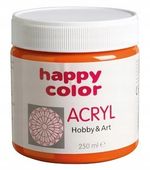 farba akrylowa 250ml pomarańczowa happy color 6616