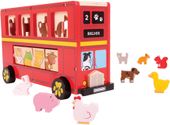 Duży Drewniany Autobus i Sorter 2w1 ze Zwierzątkami