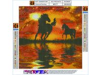 MALARSTWO DIAMENTOWE KONIE NA ZACHODZIE SŁOŃCA