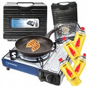 KUCHENKA TURYSTYCZNA TIROSS TS-266 SREBRNA 1650 W + 4 I BUTLE GAZOWE