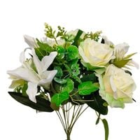 Bukiet róża lilia kremowo zielony
