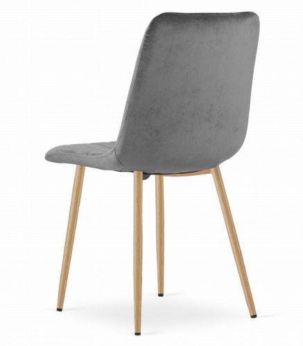 Krzesło LAVA - ciemny szary aksamit / nogi kolor drewna x 4 na Arena.pl
