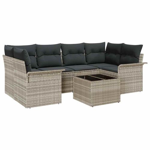 Zestaw Sof na Ogród z poduszką 7 pcs Jasnoszary i ciemnoszary na Arena.pl