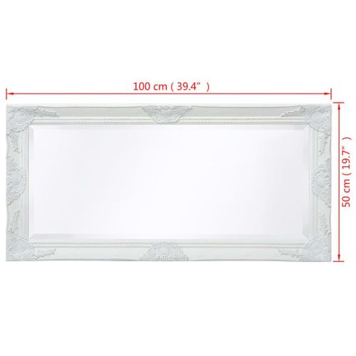 Lustro ścienne w stylu barokowym 100x50cm białe VidaXL na Arena.pl