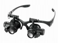 OKULARY SERWISOWE LUPA ZEGARMISTRZOWSKA NAGŁOWNA 2x LED 10x 15x 20x 25x