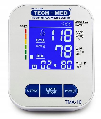 CIŚNIENIOMIERZ NARAMIENNY ETUI CZYTELNY EKRAN ARYTMIA TECH-MED TMA-10 na Arena.pl