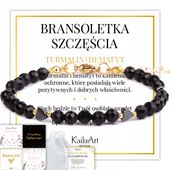 BRANSOLETKA TURMALIN CZARNY HEMATYT SERCE Z KAMIENI SZLACHETNYCH ZE