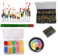 ZESTAW Spławików z BALSY - 20 szt. + tuba + ołów + gumki + haczyki 100