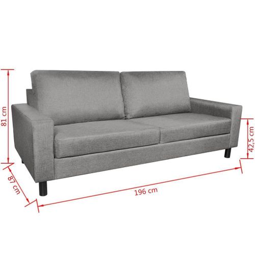 Sofa 3 Osbowa Jasnoszara Tkanina na Arena.pl