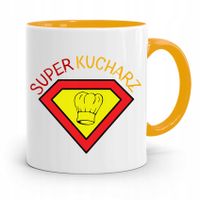 Kubek Żółty Prezent Dla Super Kucharza Kucharki Z Nadrukiem Ze Zdjęciem