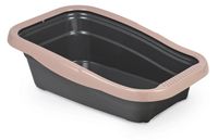 Duża Kuweta dla kota otwarta czarno-różowa NELLA 58x37x18cm