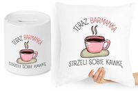 Dla Barmana Zestaw Poduszka + Skarbonka Prezent Z Nadrukiem Ze Zdjęciem