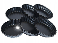 6X FOREMKI TARTALETKI MAŁA FORMA MINI TARTY BABECZKI METALOWE NA TARTE