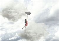 FOTOTAPETA niebo widok góry kobiet we mgle 400x280