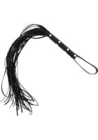 Long Studded Flogger Whip Black