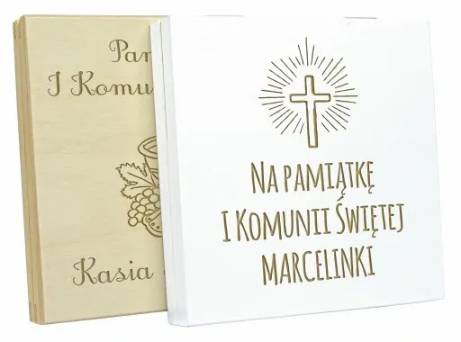 PODZIĘKOWANIE Z OKAZJI KOMUNII ŚWIĘTEJ DLA CHRZESTNYCH DZIADKÓW PUDEŁKO 3D zdjęcie 9