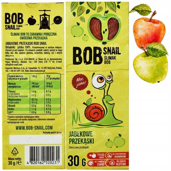 ŚLIMAK BOB SNAIL PRZEKĄSKA bez cukru glutenu 30G MIX SMAKÓW x 8szt 0,24KG zdjęcie 10