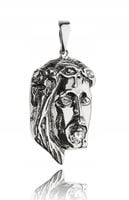 SREBRNY DUŻY POSTARZANY MEDALIK Z WIZERUNKIEM JEZUSA pr.925