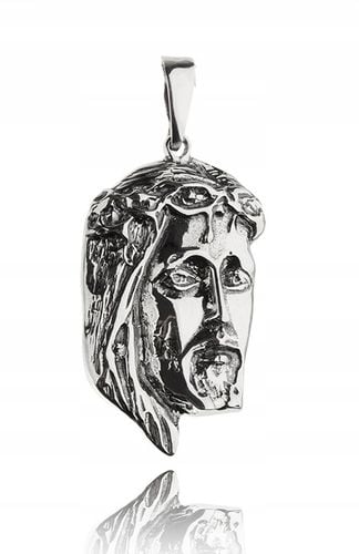 SREBRNY DUŻY POSTARZANY MEDALIK Z WIZERUNKIEM JEZUSA pr.925 na Arena.pl