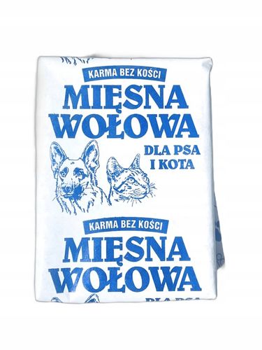 MIĘSO MROŻONE WOŁOWE DLA PSA BEZ KOŚCI BARF 100% KOSTKI KARMA WOŁOWA 10KG na Arena.pl