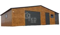 Garaż Blaszany 9x6 wiata 1x6 Brama uchylna 2x drzwi 2x okno  TKD208