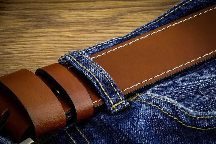 Pasek 110cm Męski Szeroki do SPODNI JEANS Brązowy zdjęcie 4