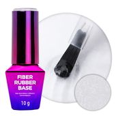 Baza kauczukowa z włóknami MollyNails Rubber Fiber Base Clear 10g