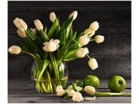 70X50CM OBRAZ BUKIET JASNYCH TULIPANÓW KWIATY ŚCIAN