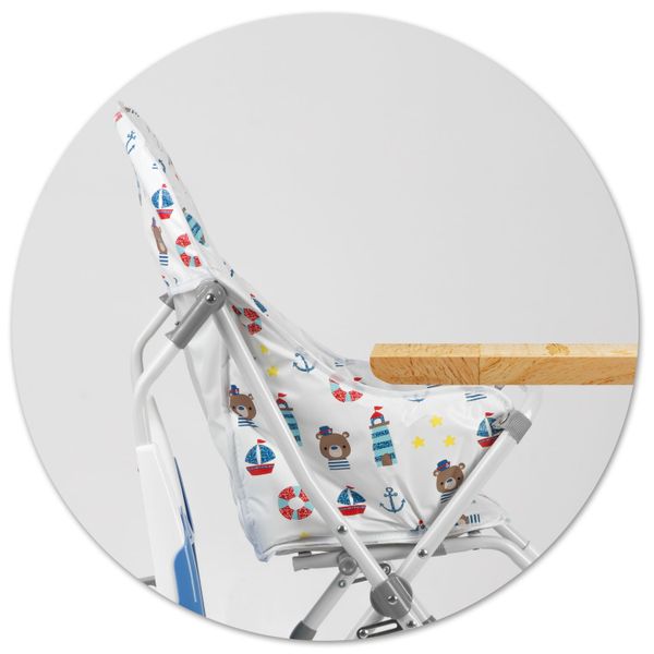 Krzesełko do karmienia Eldo biało-niebieski zdjęcie 12