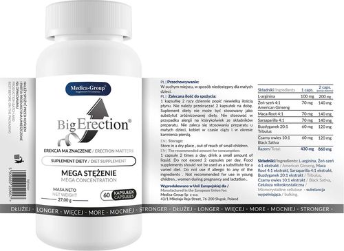 supl.diety big erection   kapsułki 60 szt na Arena.pl